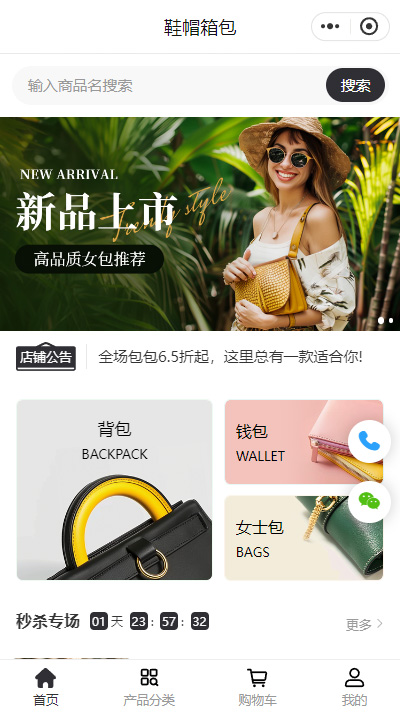 女包专门店线上商城小程序模板